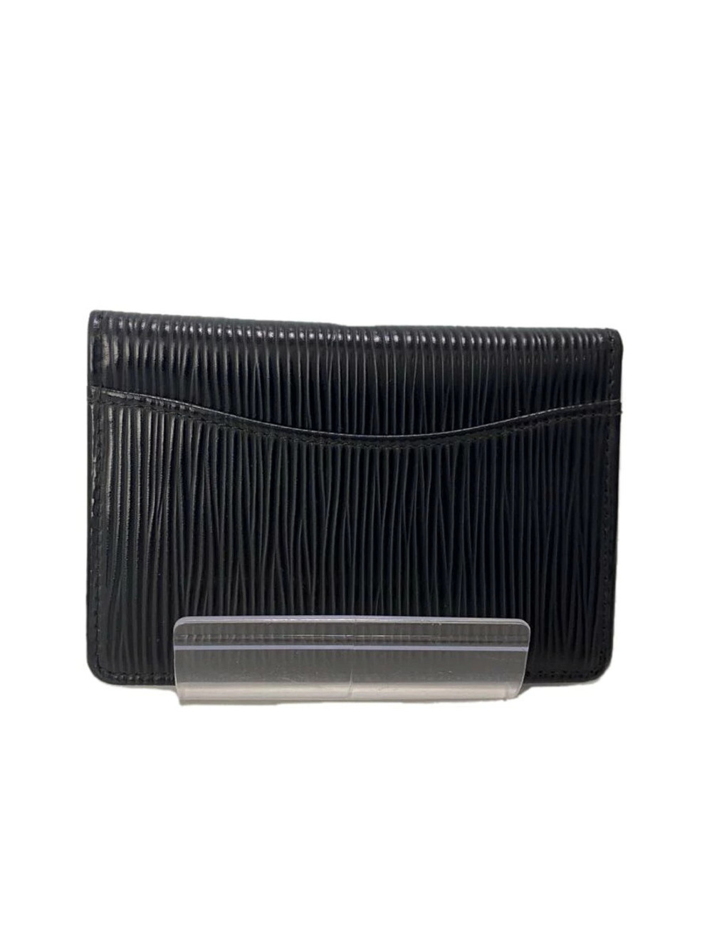 LOUIS VUITTON Card Case Wallet Leather Black